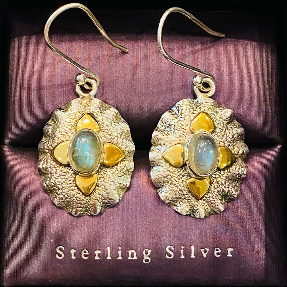 Solid 925 Sterling Silver 3.29cts Labradorite Two… - image 6